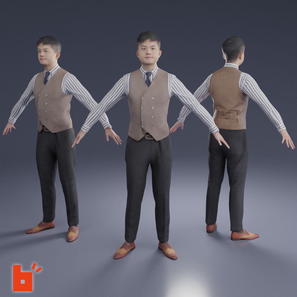 【3D人物】3Dモデル男性・Aポーズ・113_Dai