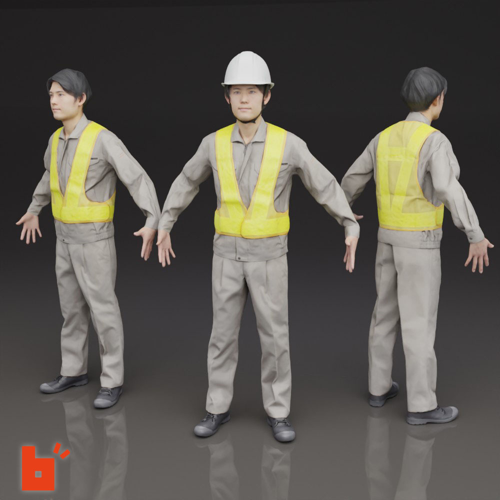 【3D人物】3Dモデル男性・Aポーズ・136_Hiro
