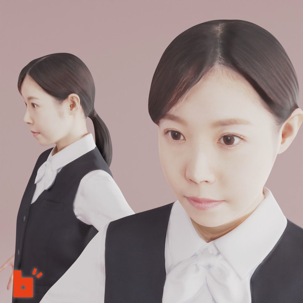 【3D人物】3Dモデル女性・Aポーズ・162_Mari