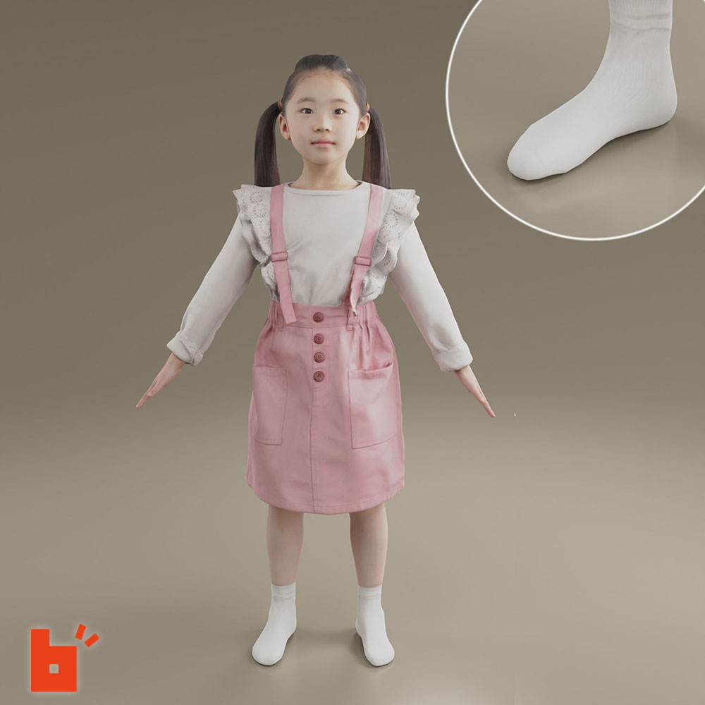 【3D人物】3Dモデル女性・Aポーズ・238_Momo-K