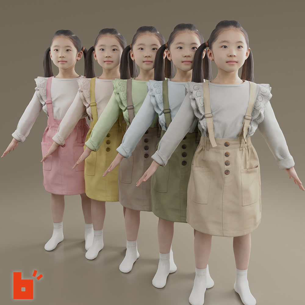 【3D人物】3Dモデル女性・Aポーズ・238_Momo-K