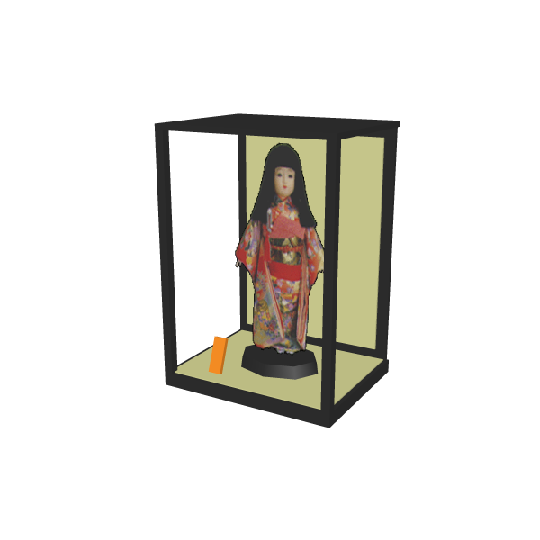 日本人形（ガラスケース付き） 和室アイテム 建築3DCG・CADデータ・テクスチャ素材ダウンロード 建プロダウンロード